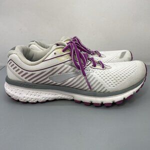 Brooks Ghost 12 Sneakers Shoes Running Training Athletic White Purple Womens 8.5